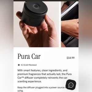 Pura car scent diffuser with 3 unopened scent refills.